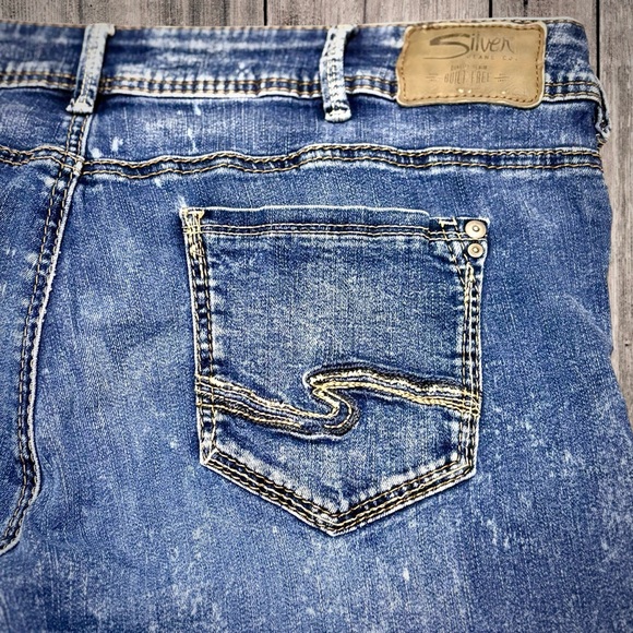 Silver Jeans Co Suki Skinny Cropped Acid Wash Jeans Plus Size 18/ L25 EUC #166 - Picture 11 of 15